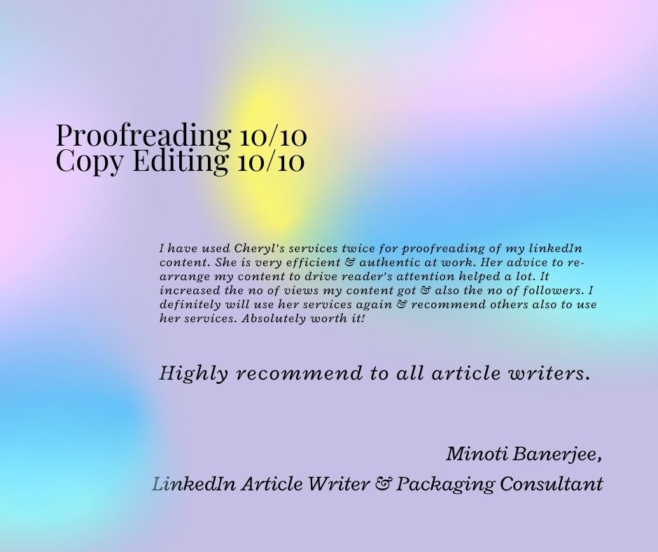 proofreading feedback